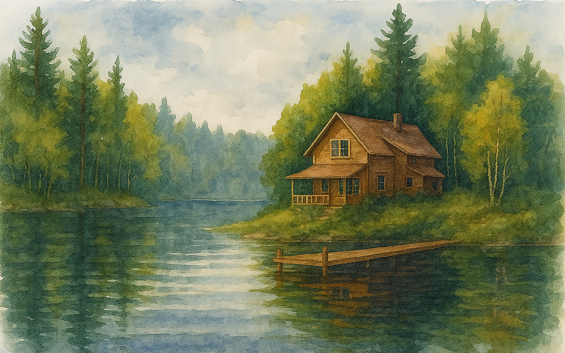Northwoods landscape at dusk